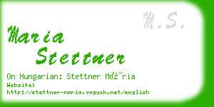 maria stettner business card